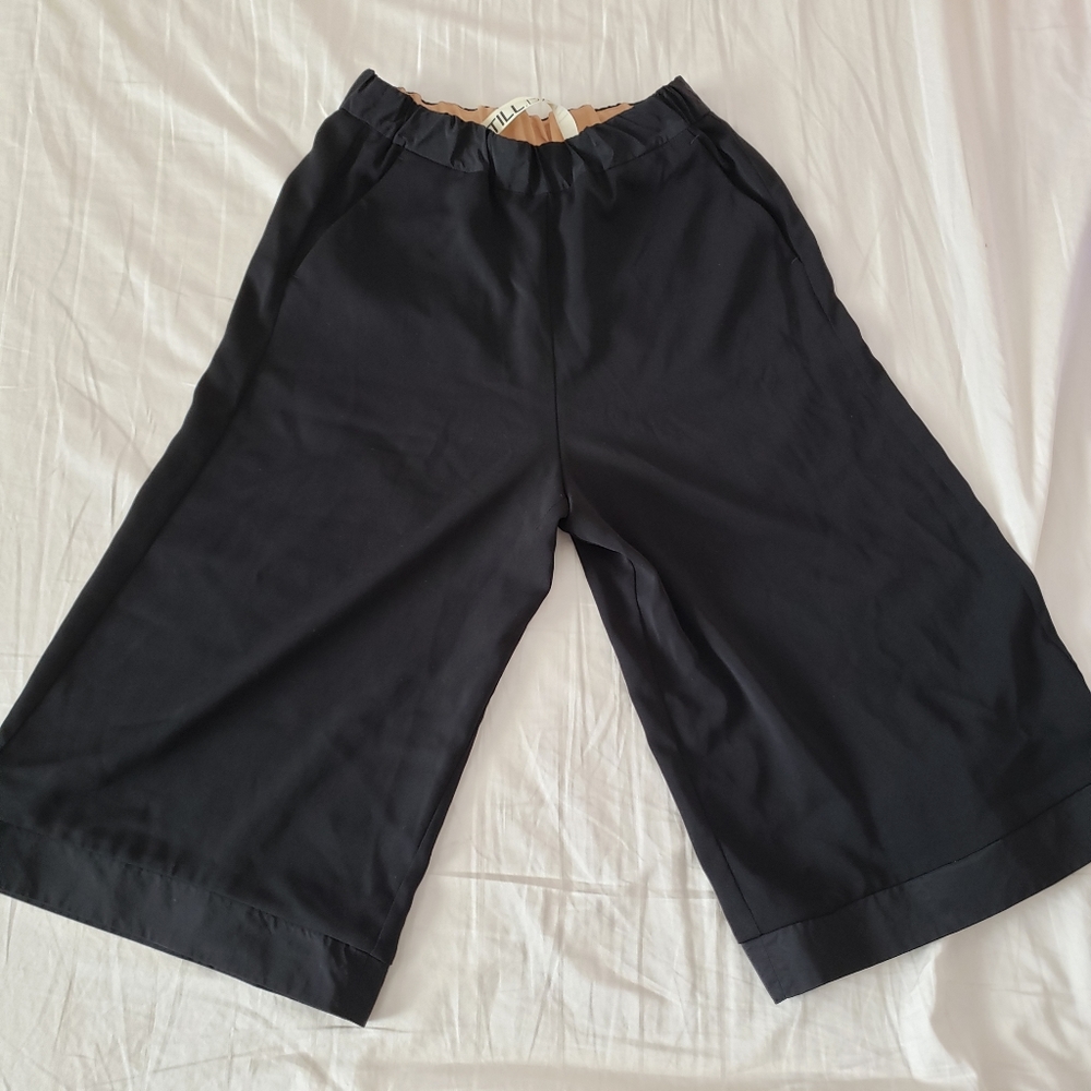 Black wide leg relaxed fit comfortable pants women